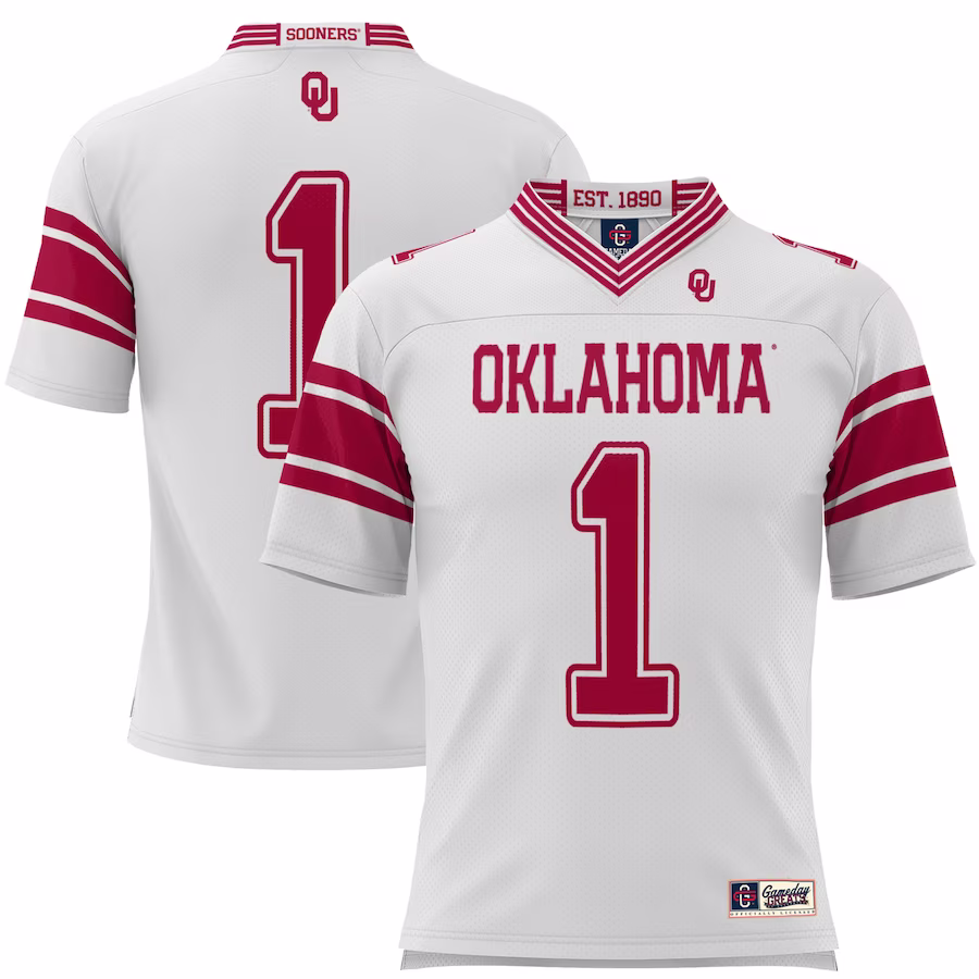 #1 Oklahoma Sooners GameDay Greats Youth Football Jersey - White - Jersey