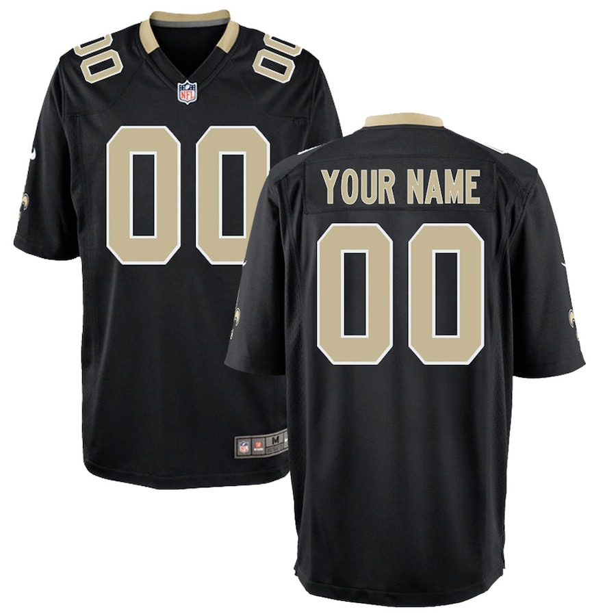 Youth New Orleans Saints Nike Black Custom Game Jersey - Jersey