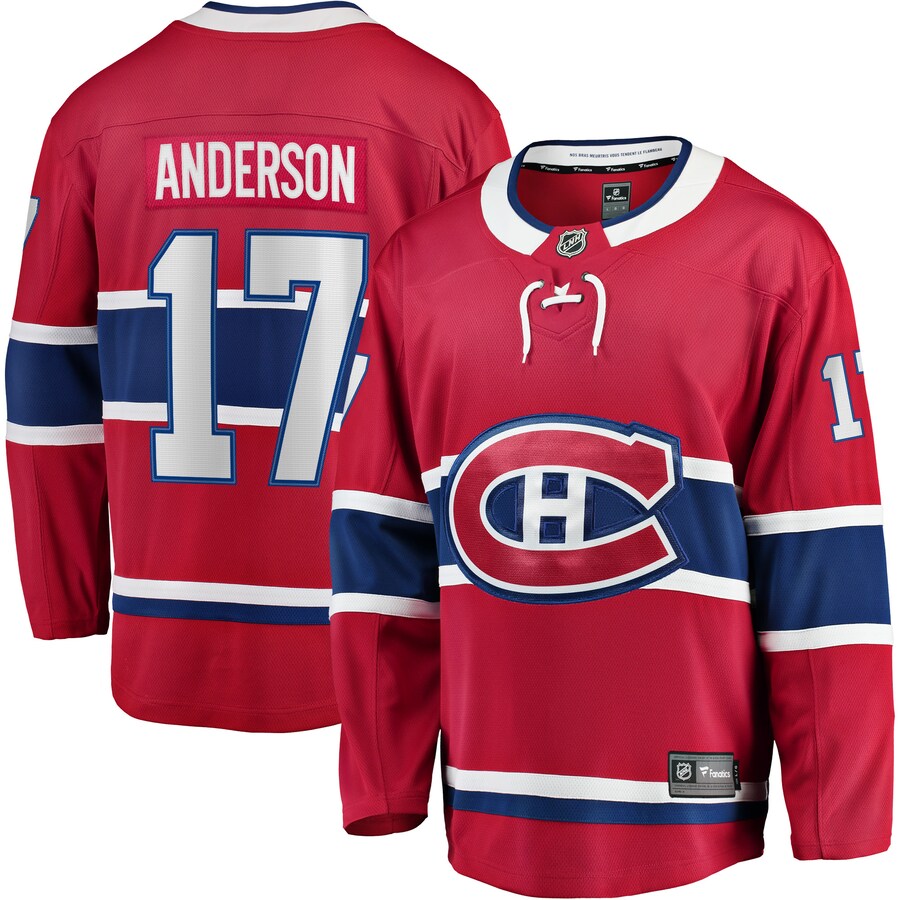 Men's Montreal Canadiens Josh Anderson Fanatics Branded Red Breakaway Player Jersey - Jersey