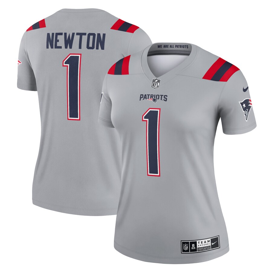 Women's New England Patriots Cam Newton Nike Gray Inverted Legend Jersey - Jersey