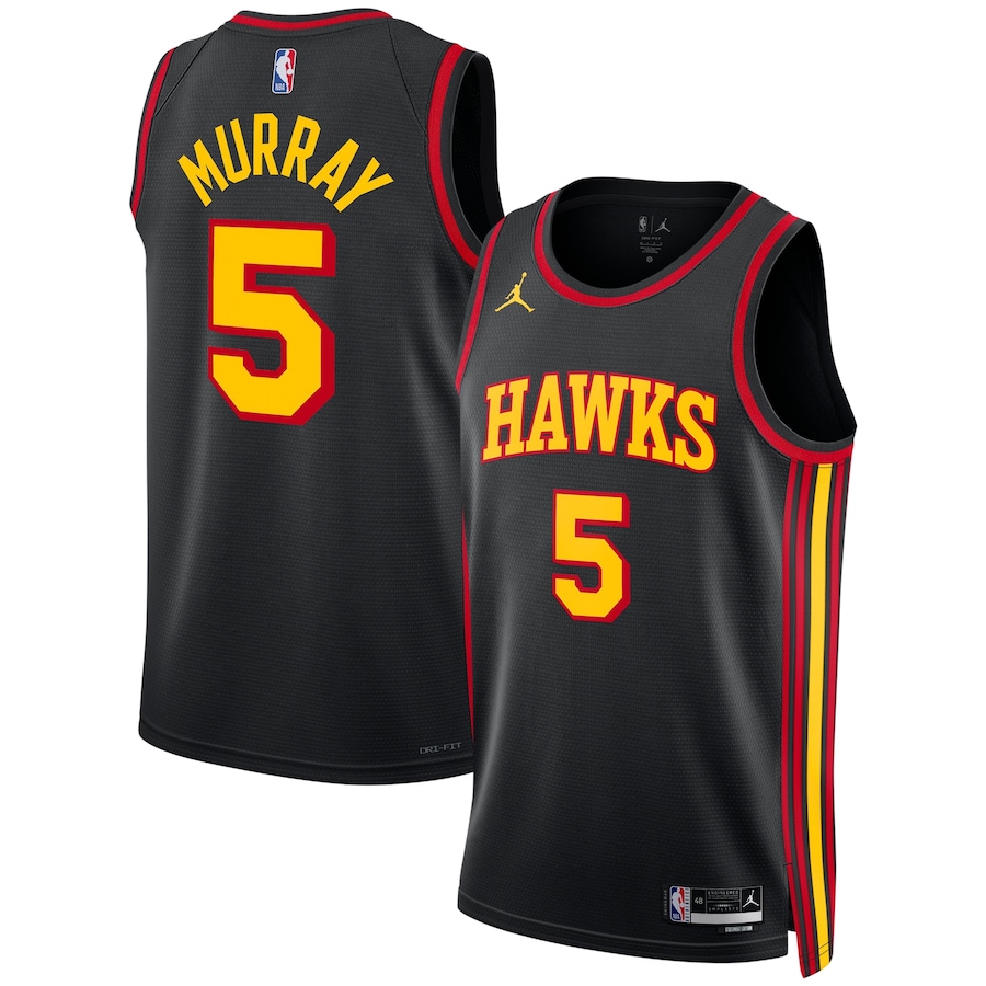 Unisex Atlanta Hawks Dejounte Murray Jordan Brand Black Swingman Jersey - Statement Edition - Jersey