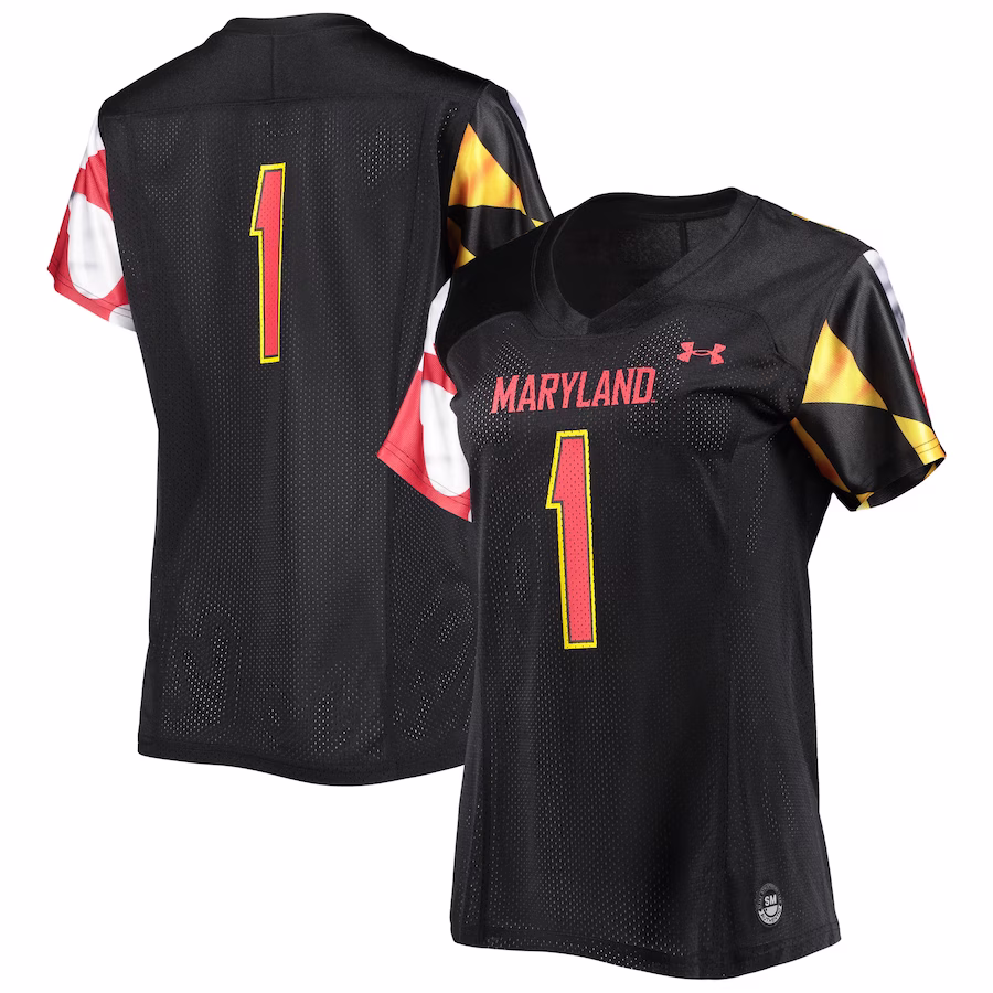 #1 Maryland Terrapins Under Armour Women's Replica Jersey - Black - Jersey