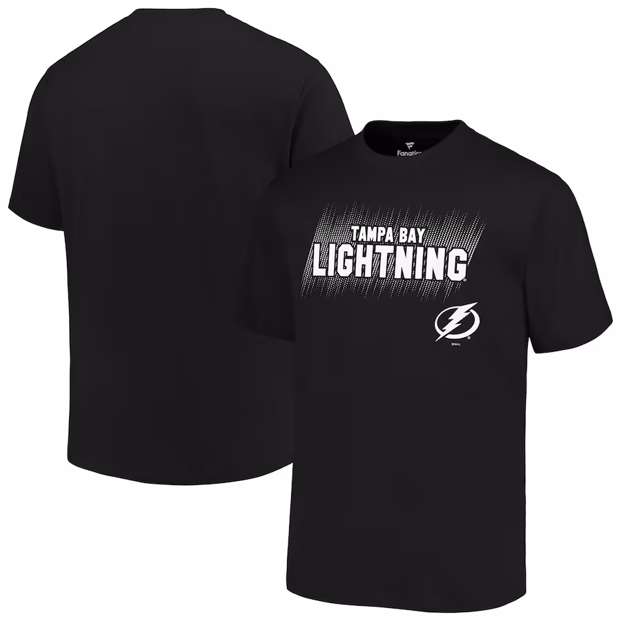 Men's Tampa Bay Lightning Fanatics Black Big & Tall Wordmark T-Shirt - Jersey
