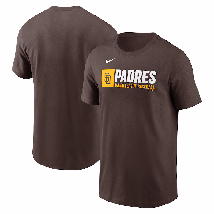 Men's San Diego Padres Nike Brown Team Block T-Shirt - Jersey