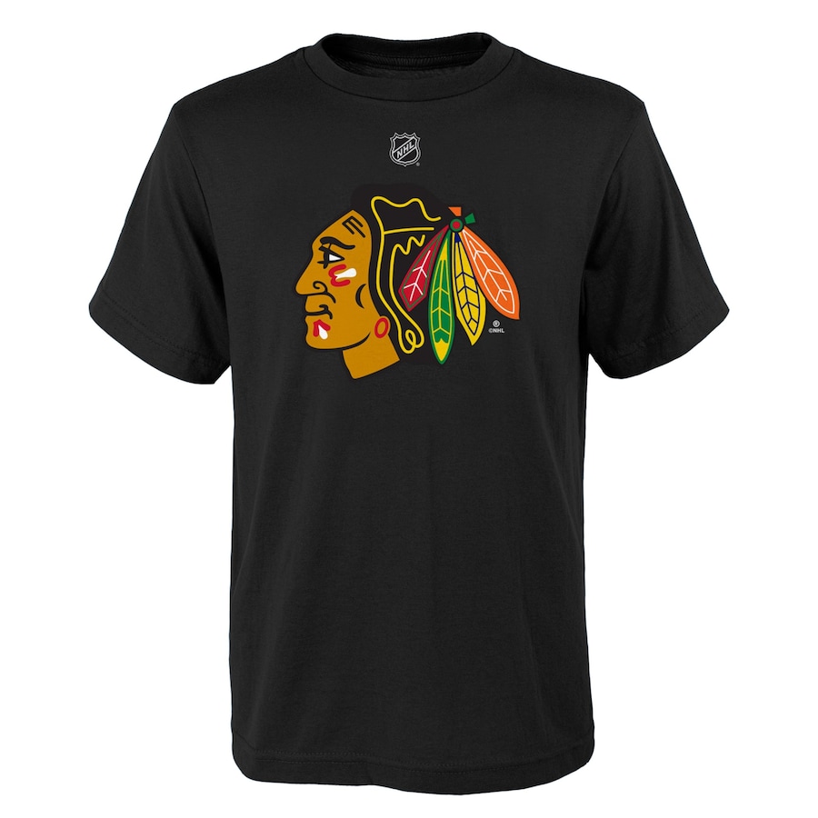 Youth Chicago Blackhawks Black Primary Logo T-Shirt - Jersey