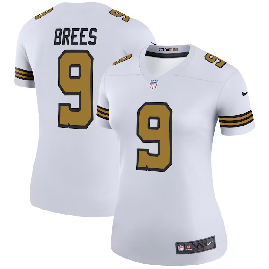 Women's New Orleans Saints Drew Brees Nike White Alternate Legend Player Performance Top - Jersey