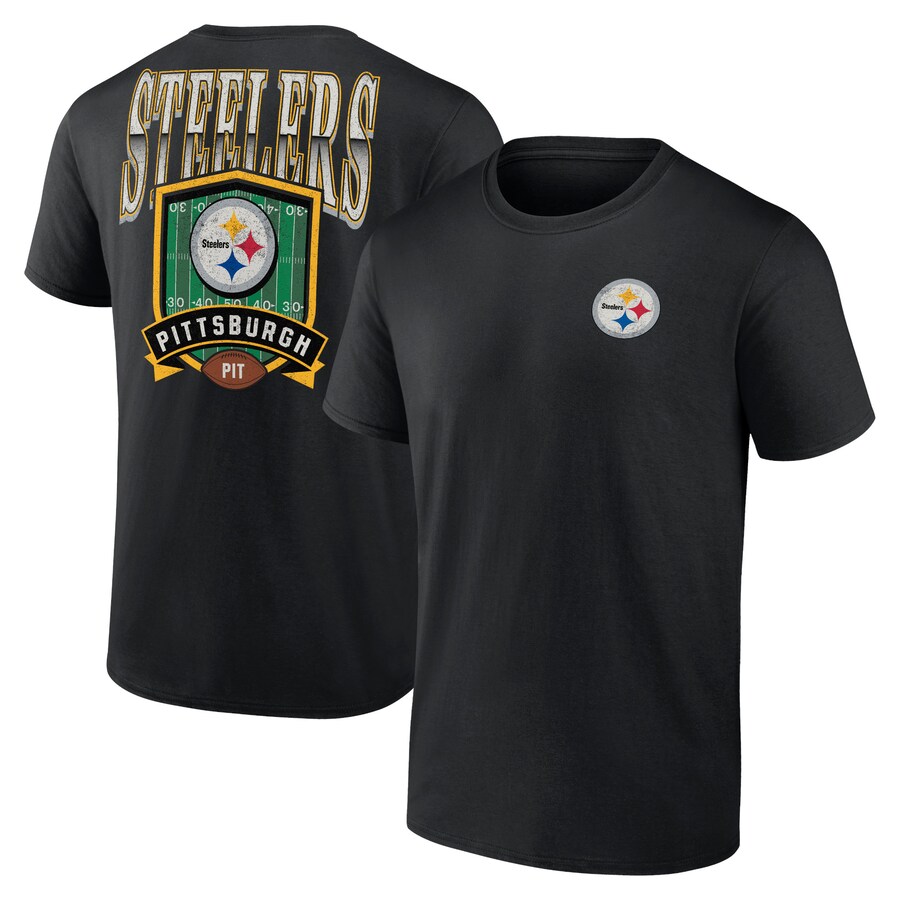 Men's Pittsburgh Steelers Black Full Range T-Shirt - Jersey
