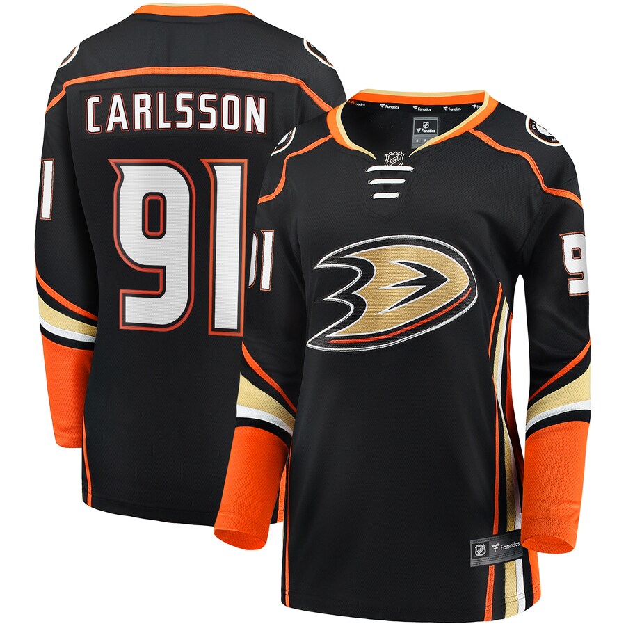Women's Anaheim Ducks Leo Carlsson Fanatics Branded Black Home Breakaway Player Jersey - Jersey