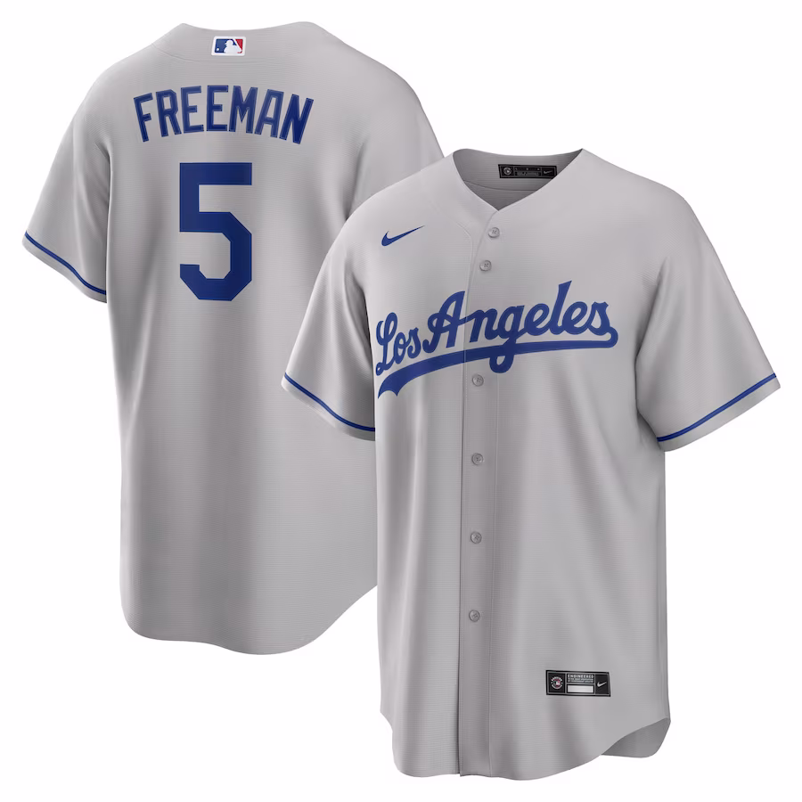 Men's Los Angeles Dodgers Freddie Freeman Nike Gray Road Replica Player Jersey - Jersey