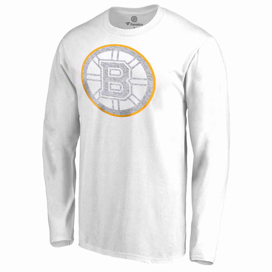 Men's Boston Bruins White White Out Long Sleeve T-Shirt - Jersey