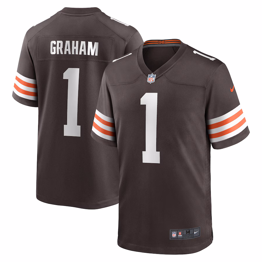 Men's Cleveland Browns Mason Graham Nike Brown 2025 NFL Draft First Round Pick Game Jersey - Jersey