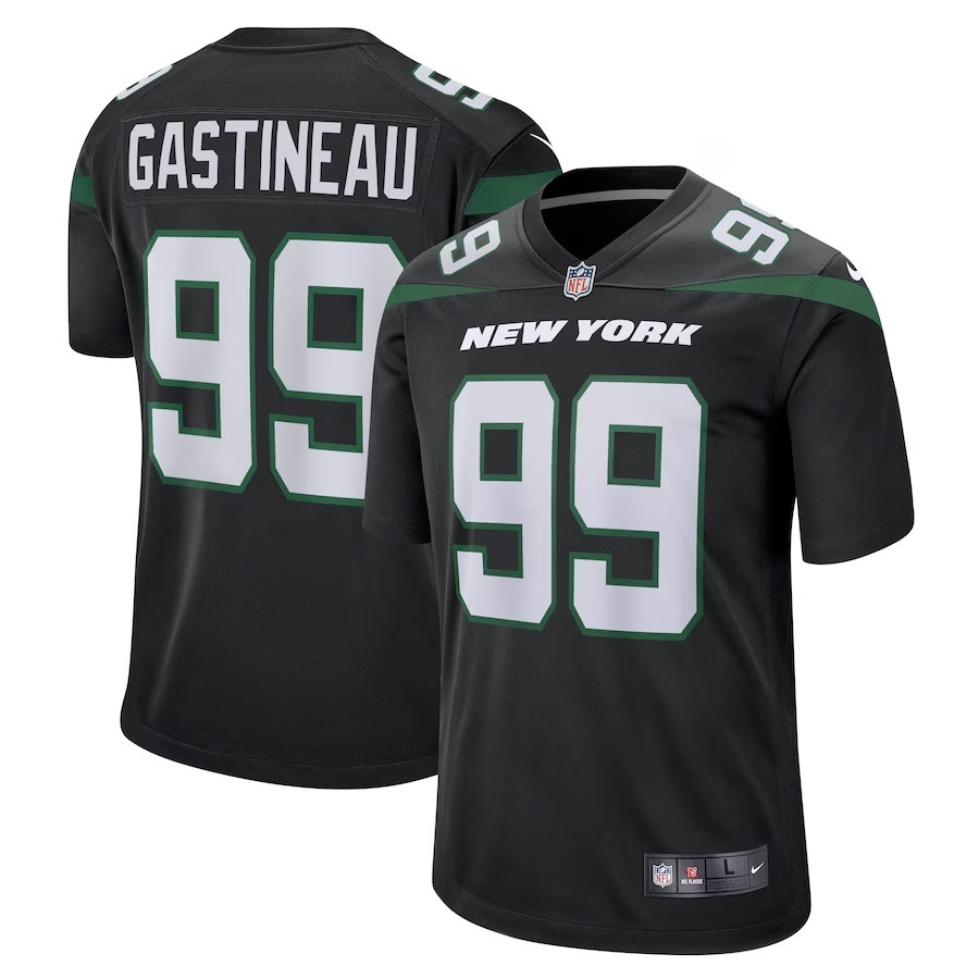 Men's New York Jets Mark Gastineau Nike Stealth Black Game Jersey - Jersey