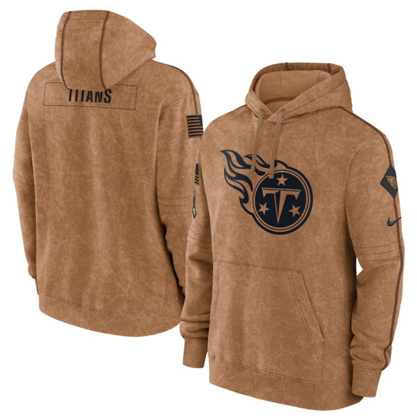 Men's Tennessee Titans 2023 Brown Salute to Service Pullover Hoodie - Jersey