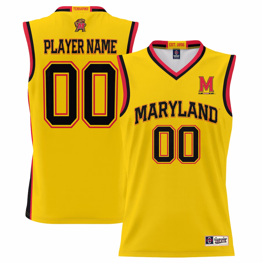 Maryland Terrapins GameDay Greats Youth NIL Pick-A-Player Lightweight Basketball Jersey - Gold - Jersey