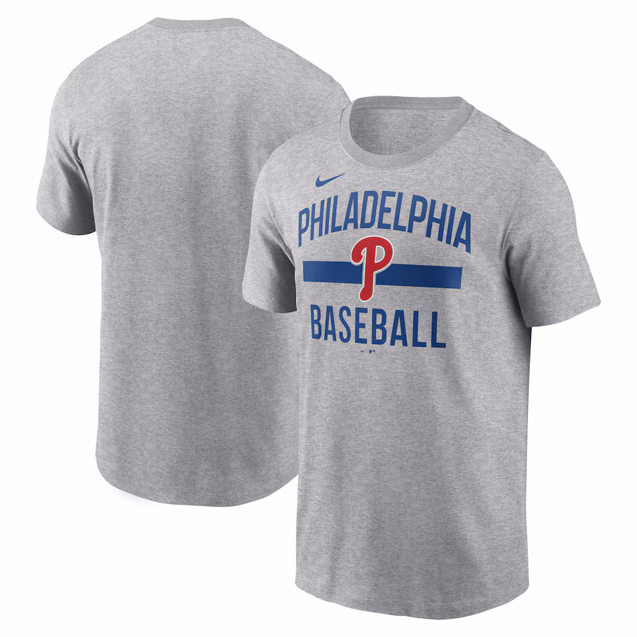 Men's Philadelphia Phillies Nike Heather Gray Arched T-Shirt - Jersey