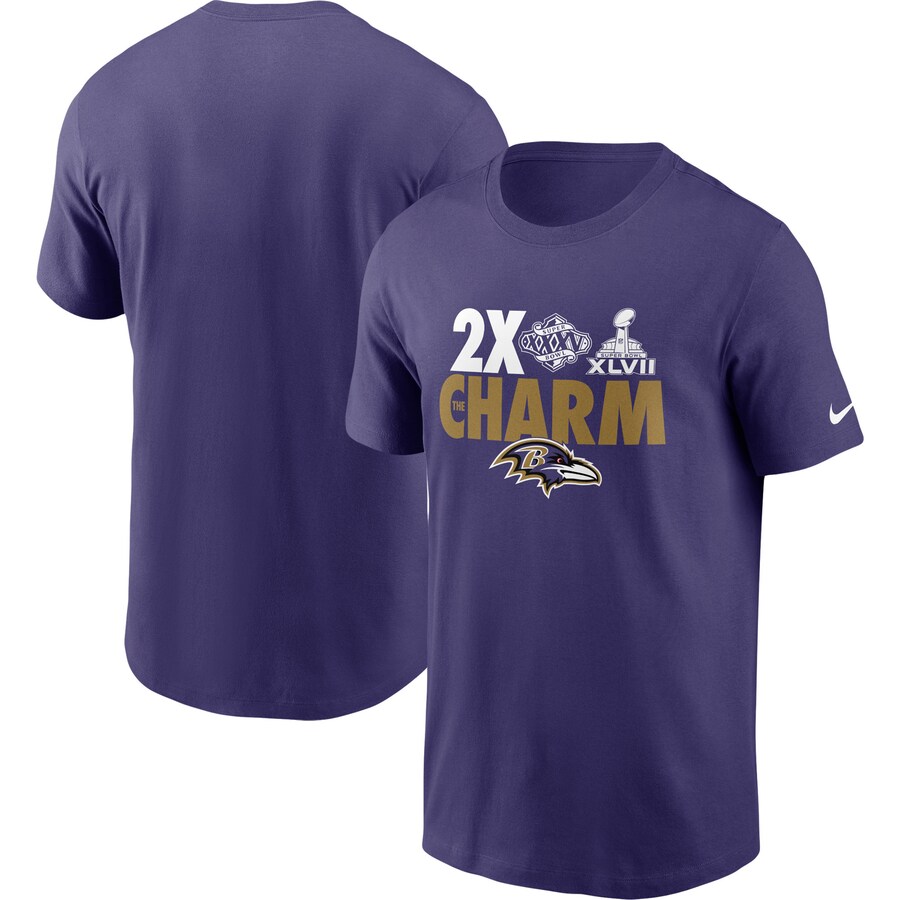 Men's Baltimore Ravens Nike Purple Hometown Collection 2x Super Bowl Champions T-Shirt - Jersey