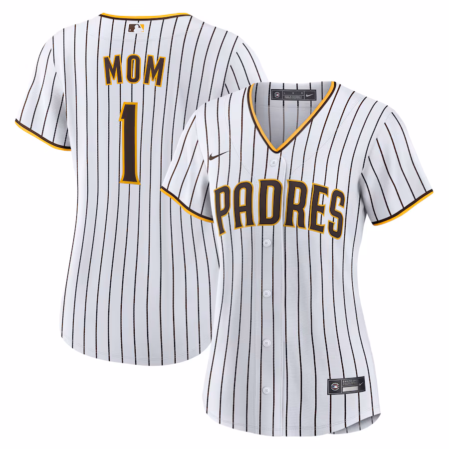 Women's San Diego Padres Nike White #1 Mom Home Replica Jersey - Jersey