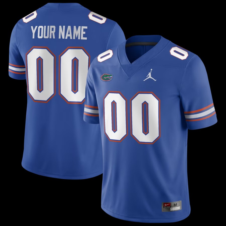Florida Gators Jordan Brand Football Custom Game Jersey - Royal - Jersey
