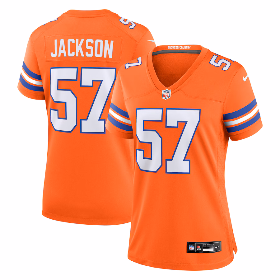 Women's Denver Broncos Tom Jackson Nike Orange Mile High Collection 1977 Throwback Retired Player Game Jersey - Jersey