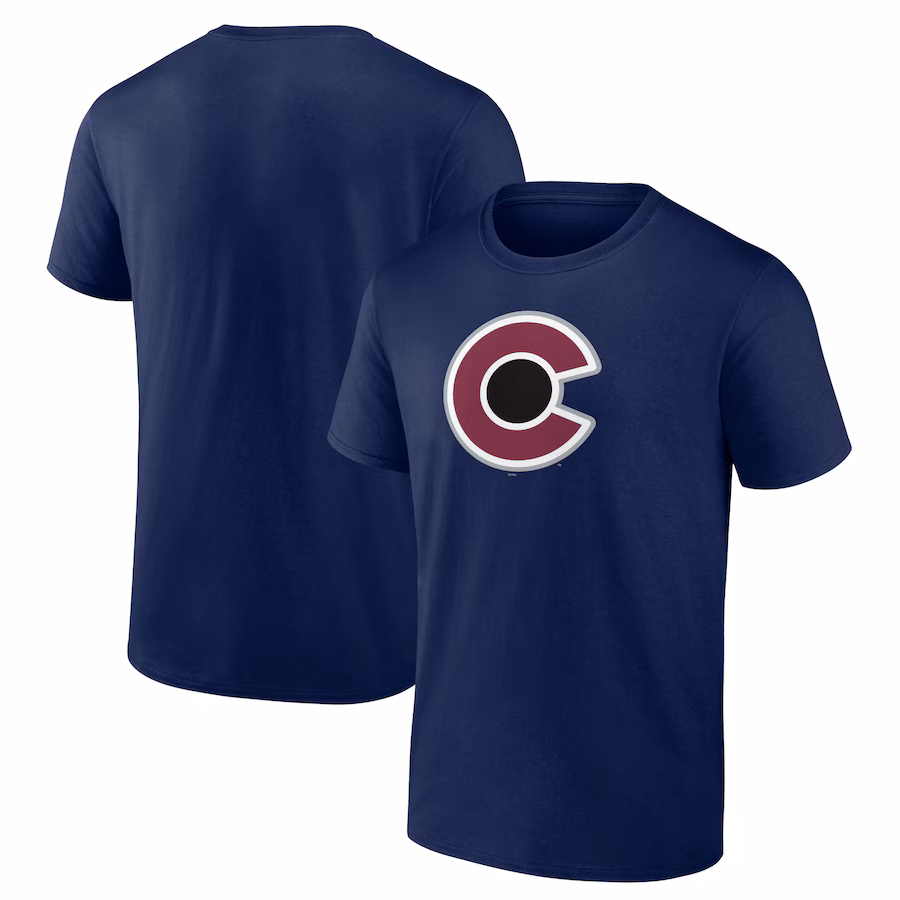 Men's Colorado Avalanche Navy Shoulder Patch Logo T-Shirt - Jersey