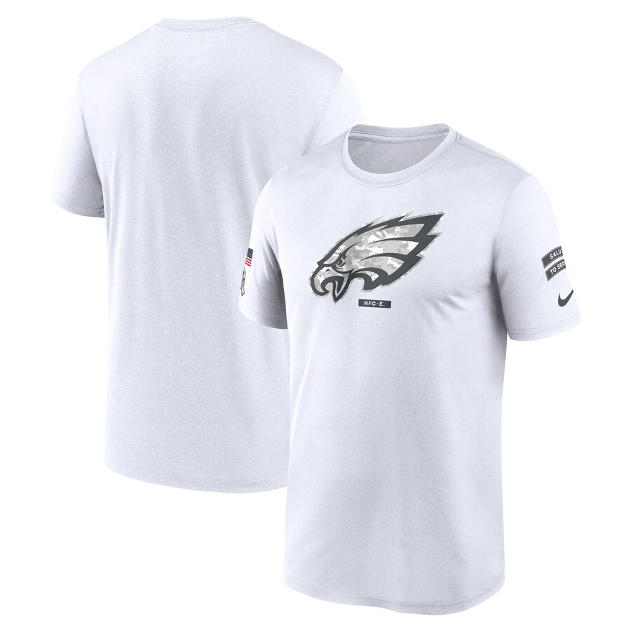 Men's Philadelphia Eagles Nike White 2024 Salute To Service Legend Performance T-Shirt - Jersey