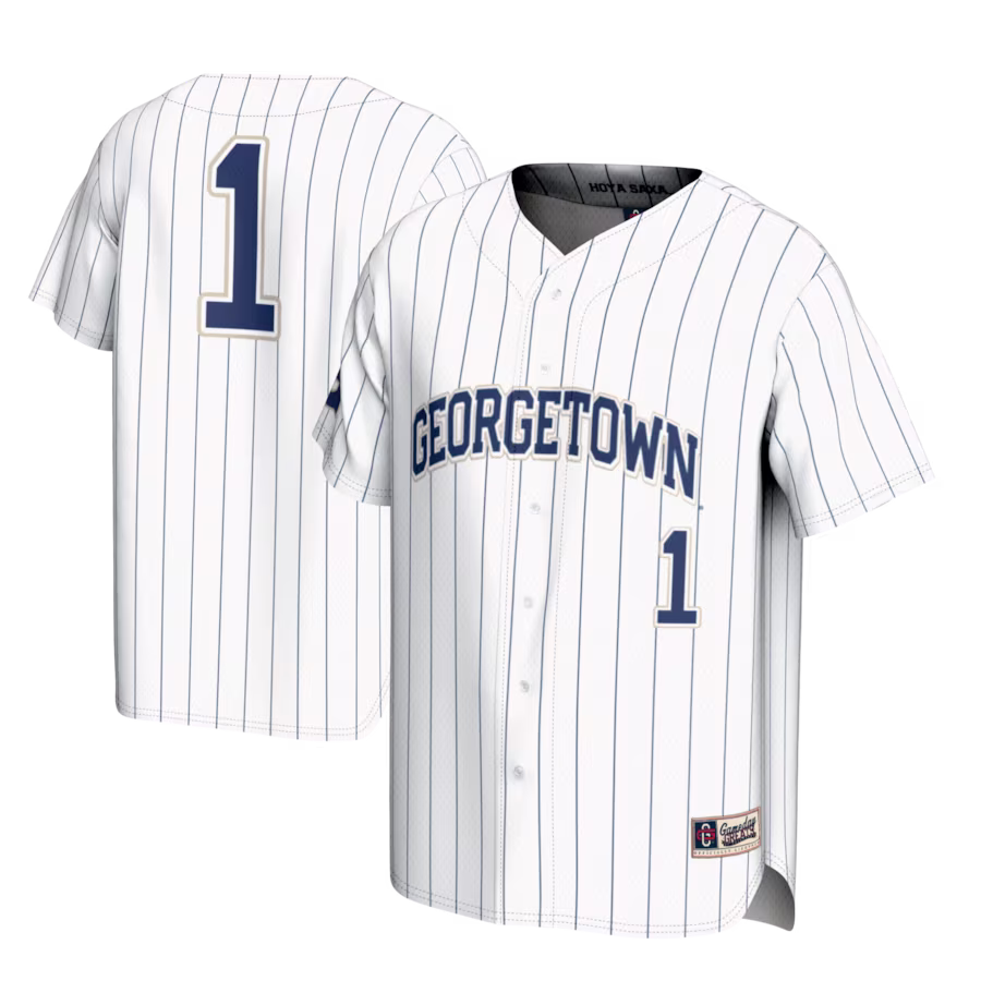 #1 Georgetown Hoyas GameDay Greats Lightweight Baseball Fashion Jersey - White - Jersey