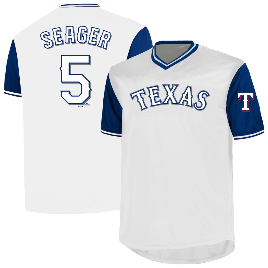 Men's Texas Rangers Corey Seager Profile White Big & Tall Name & Number Birdeye V-Neck T-Shirt - Jersey