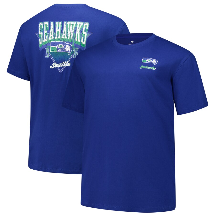 Men's Seattle Seahawks Fanatics Royal Big & Tall Throwback Logo T-Shirt - Jersey