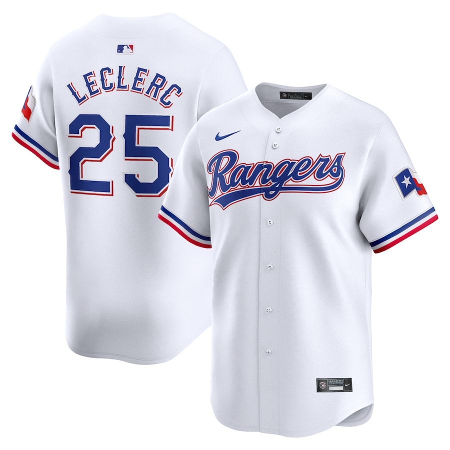 Men's Texas Rangers Jose Leclerc Nike White Home Limited Player Jersey - Jersey