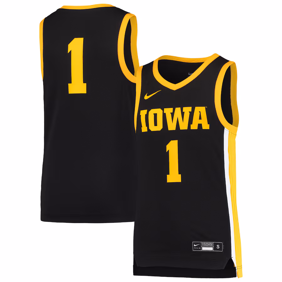 Youth Nike #1 Black Iowa Hawkeyes Team Replica Basketball Jersey - Jersey