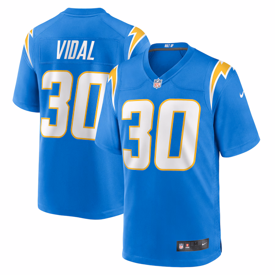 Men's Los Angeles Chargers Kimani Vidal Nike  Powder Blue Team Game Jersey - Jersey