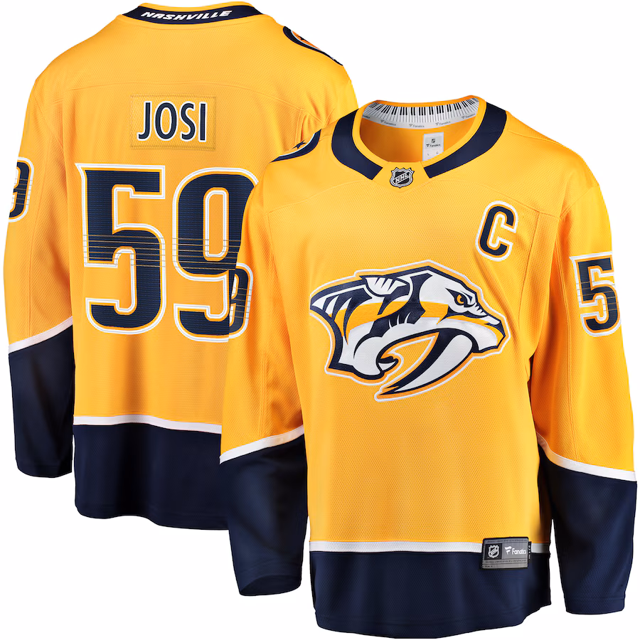 Men's Nashville Predators Roman Josi Fanatics Gold Home Breakaway Jersey - Jersey