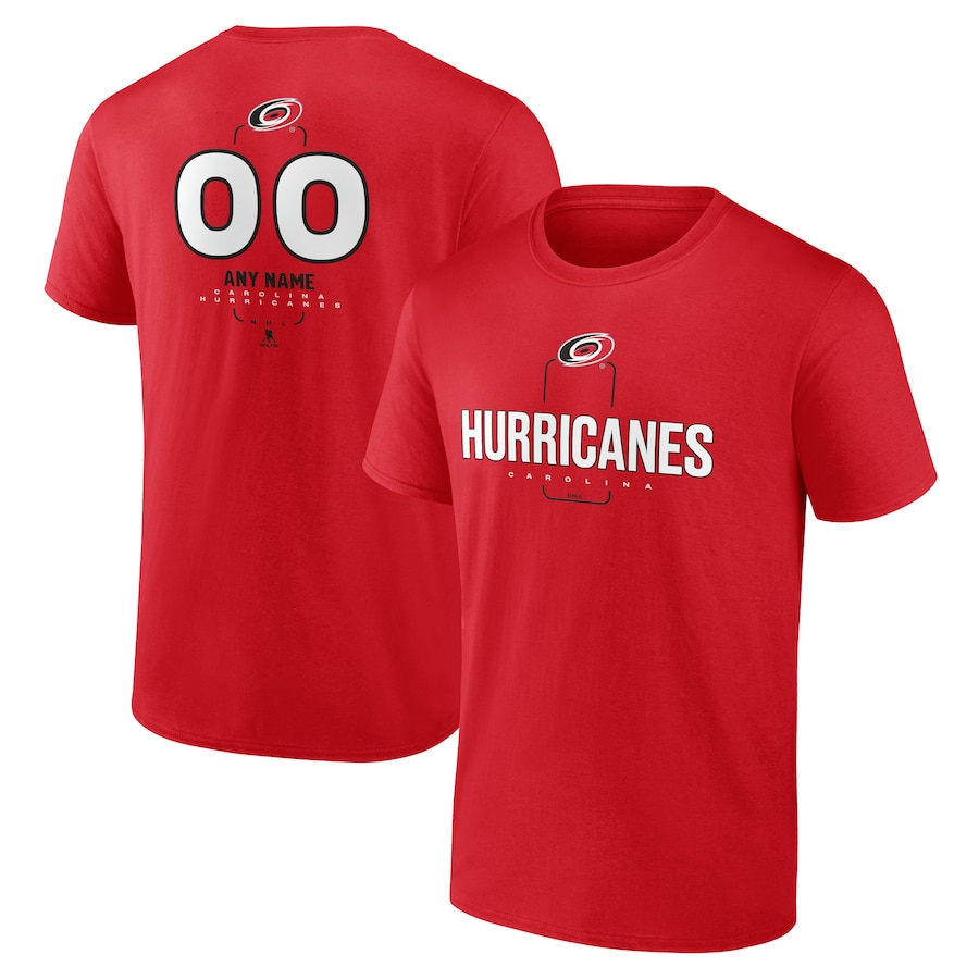 Men's Carolina Hurricanes Red Personalized Name & Number Midfielder T-Shirt - Jersey