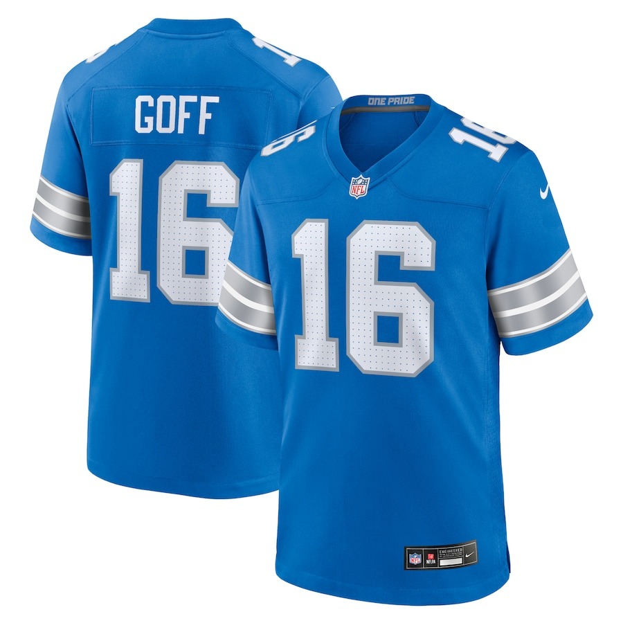 Men's Detroit Lions Jared Goff Nike Blue Game Jersey - Jersey