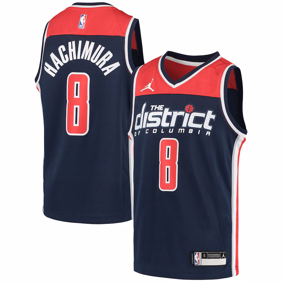 Youth Washington Wizards Rui Hachimura Jordan Brand Navy 2020/21 Swingman Player Jersey - Statement Edition - Jersey
