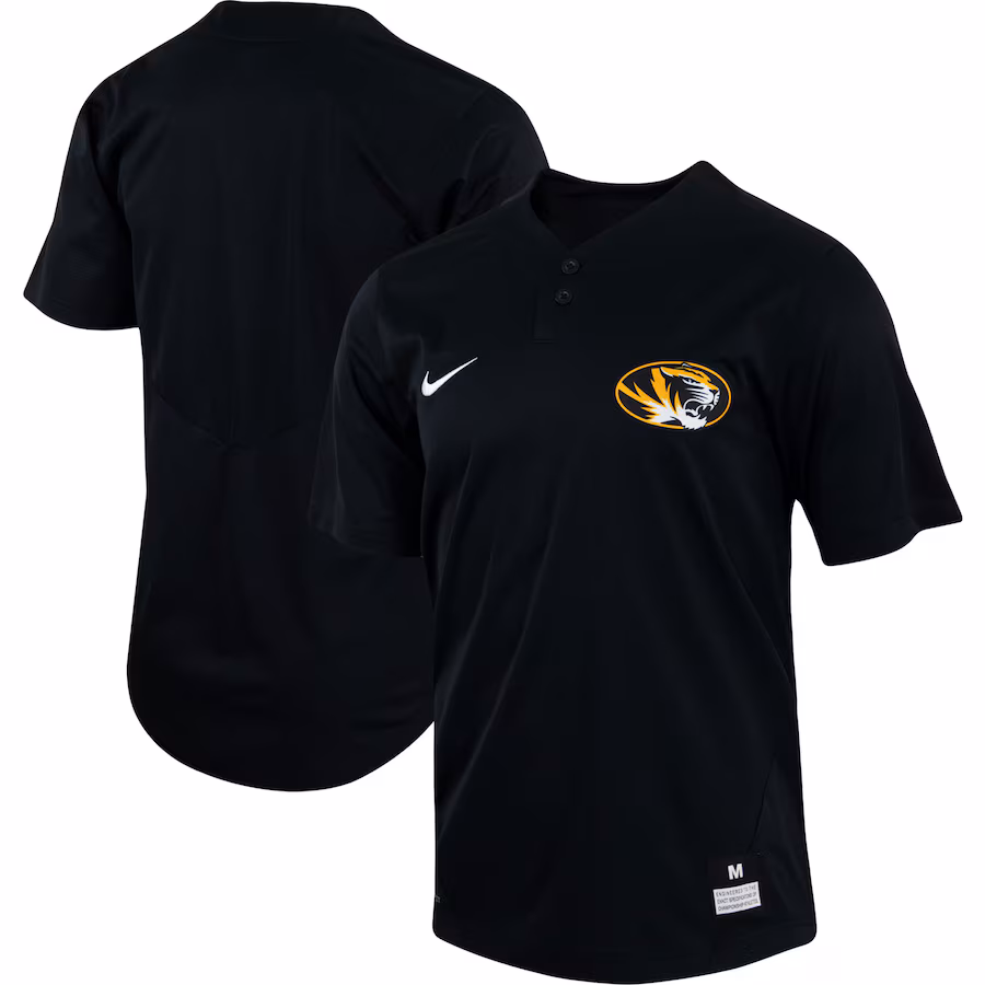 Men's Nike Black Missouri Tigers Two-Button Replica Baseball Jersey - Jersey