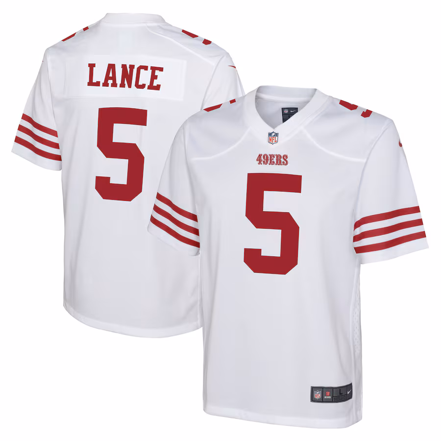Youth San Francisco 49ers Trey Lance Nike White Game Jersey - Jersey