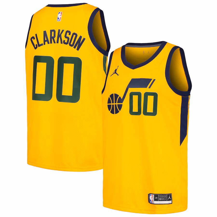 Men's Utah Jazz Jordan Clarkson Jordan Brand Yellow Swingman Player Jersey - Statement Edition - Jersey