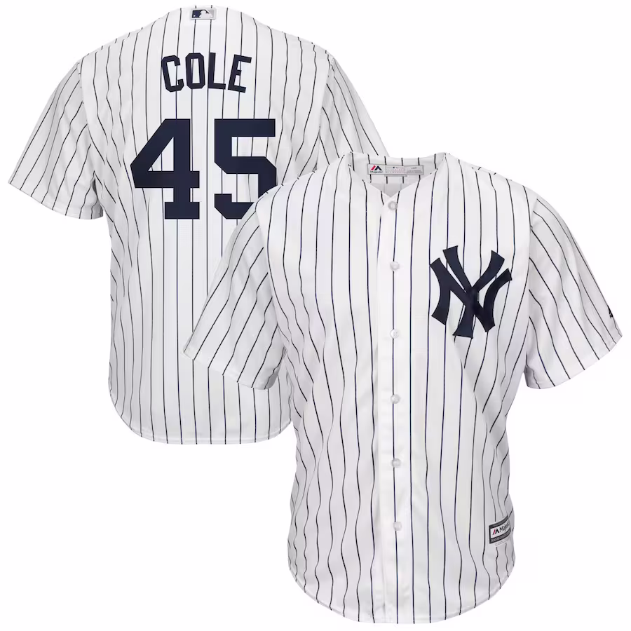 Men's New York Yankees Gerrit Cole White/Navy Big & Tall Replica Player Jersey - Jersey