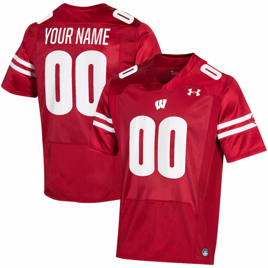 Wisconsin Badgers Under Armour Custom Jersey - Red - Jersey