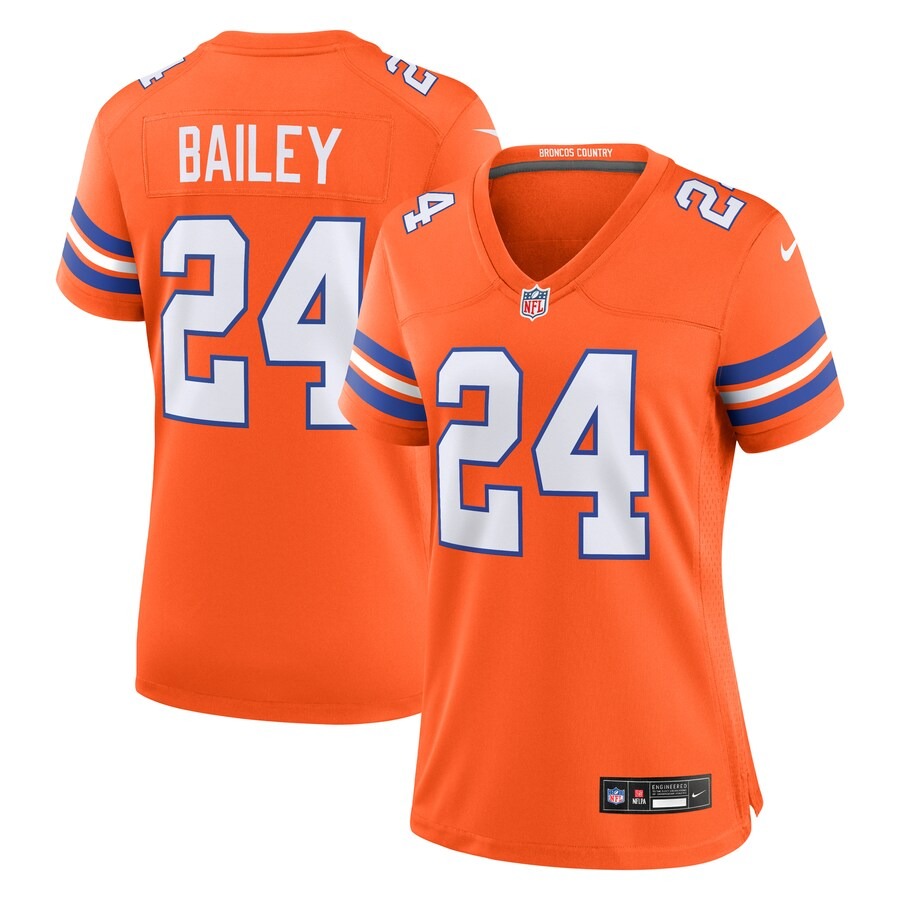 Women's Denver Broncos Champ Bailey Nike Orange Mile High Collection 1977 Throwback Retired Player Game Jersey - Jersey