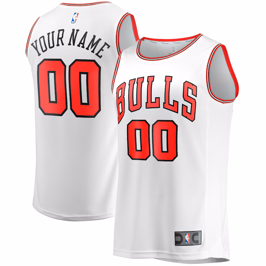Youth Chicago Bulls  Fanatics White Fast Break Replica Custom Jersey - Association Edition - Jersey