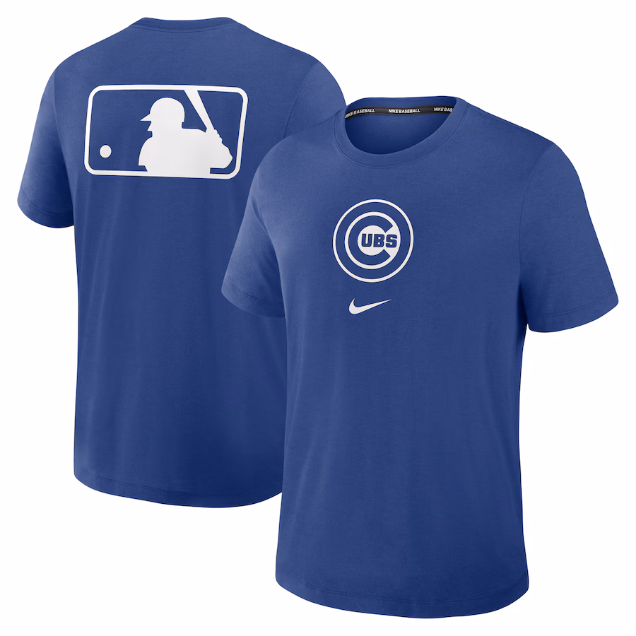 Men's Chicago Cubs Nike Royal Authentic Collection Early Work Tri-Blend Performance T-Shirt - Jersey