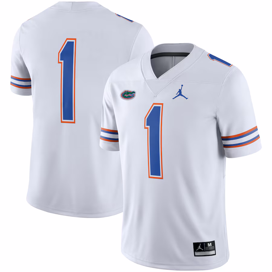 Men's Jordan Brand #1 White Florida Gators Game Jersey - Jersey