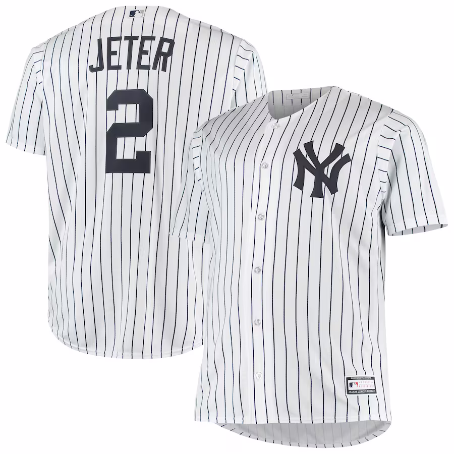 Men's New York Yankees Derek Jeter White Big & Tall Replica Player Jersey - Jersey
