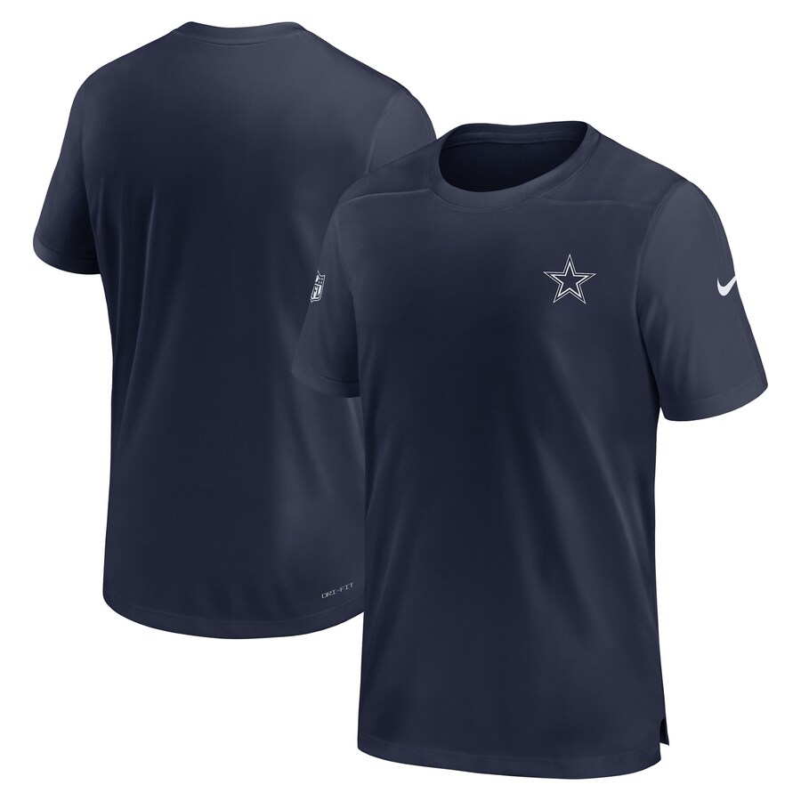 Men's Dallas Cowboys  Nike Navy Sideline Coach Performance T-Shirt - Jersey