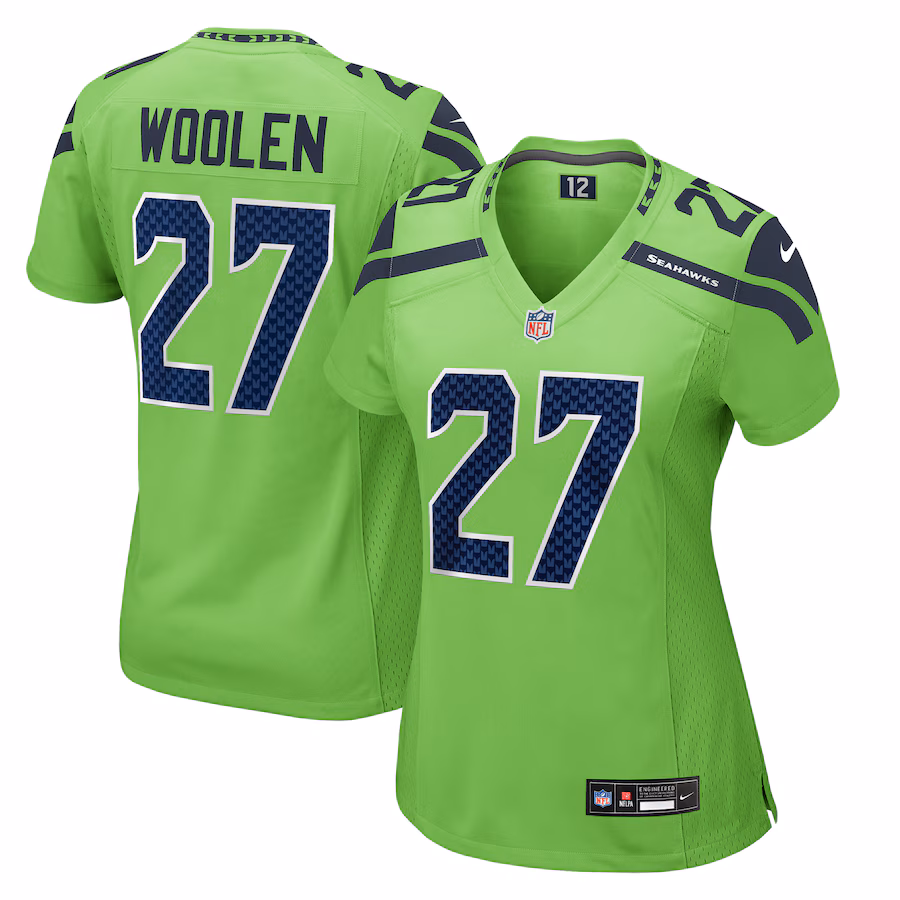 Women's Seattle Seahawks Tariq Woolen Nike Neon Green  Game Jersey - Jersey
