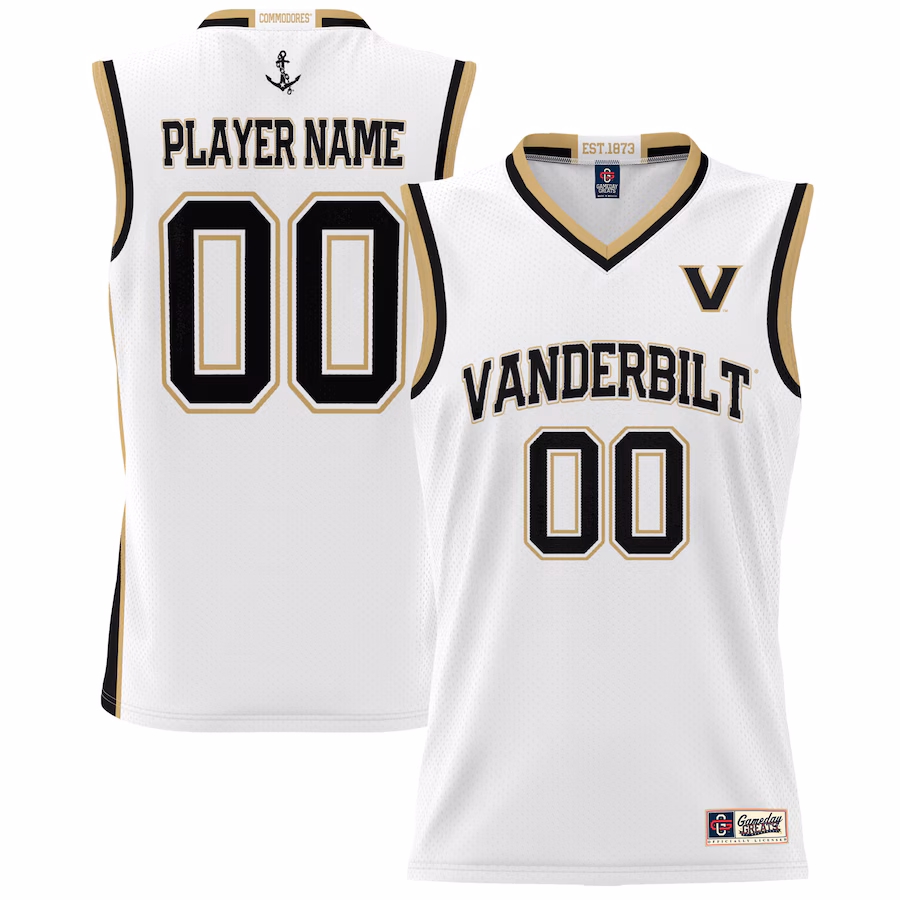 Vanderbilt Commodores GameDay Greats Unisex NIL Pick-A-Player Lightweight Women's Basketball Jersey - White - Jersey
