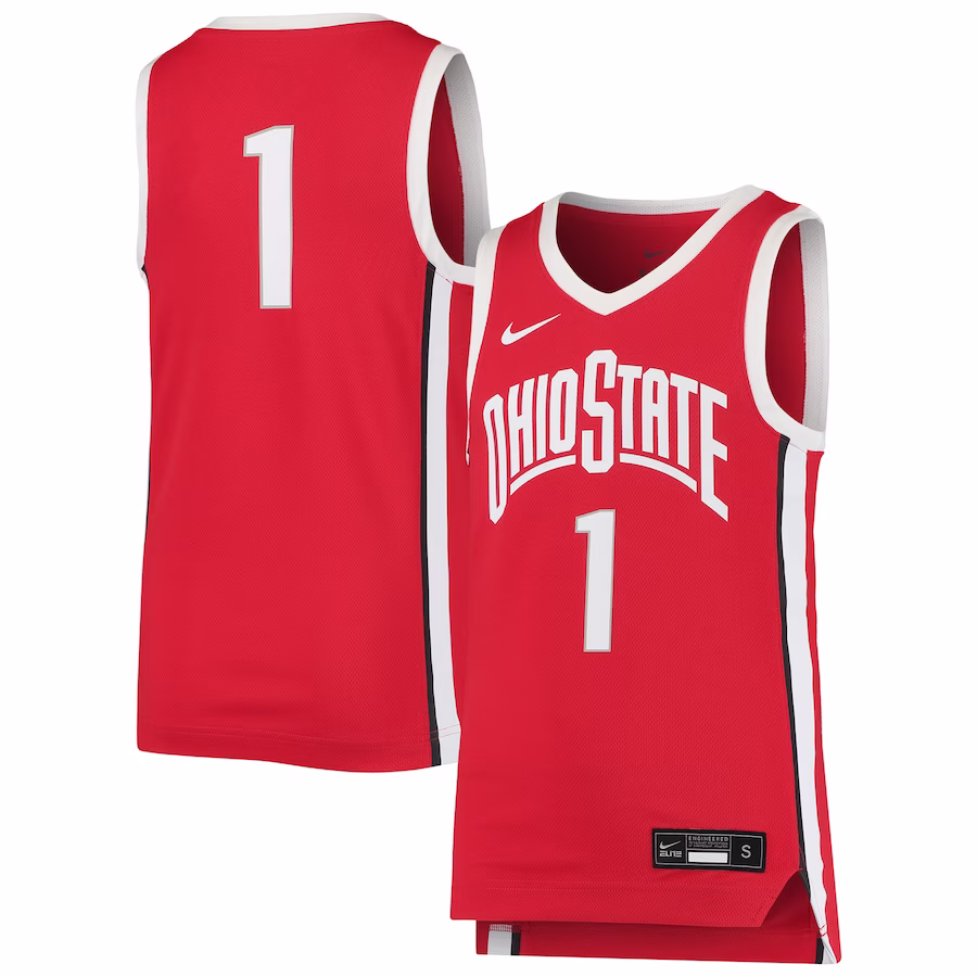 #1 Ohio State Buckeyes Nike Youth Team Replica Basketball Jersey - Scarlet - Jersey