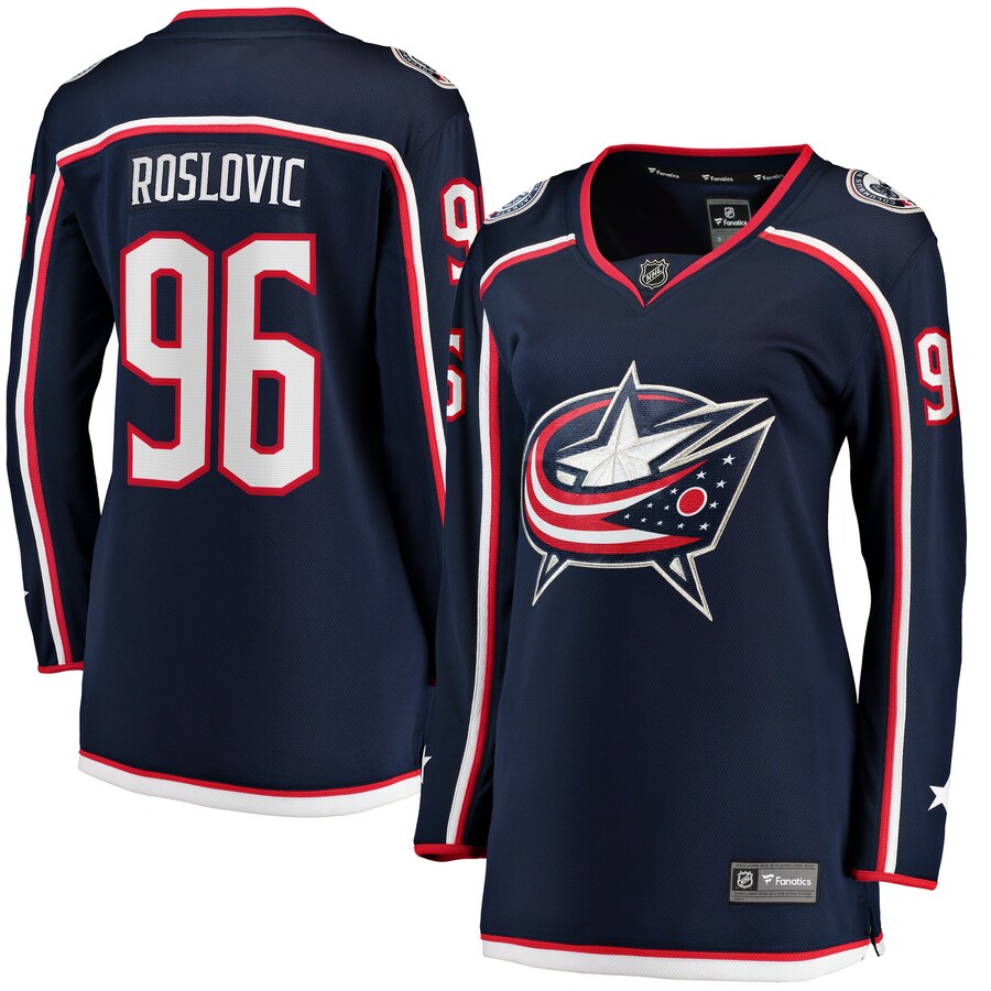 Women's Columbus Blue Jackets Jack Roslovic Fanatics Branded Navy Home Breakaway Jersey - Jersey